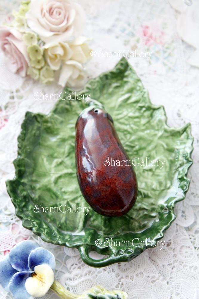 Декор - елочное украшение "Баклажан" серия овощи, керамика ручной работы, Италия.