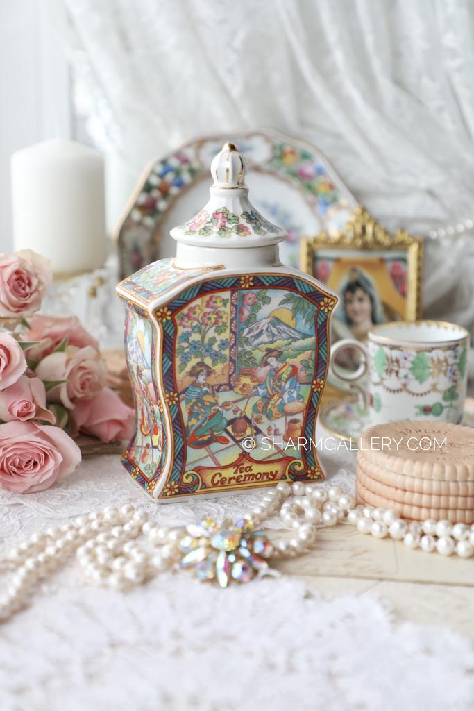 Чайница банка для чая Tea Collection/Чайная коллекция, фарфор SADLER Англия. Дефект крышечки!