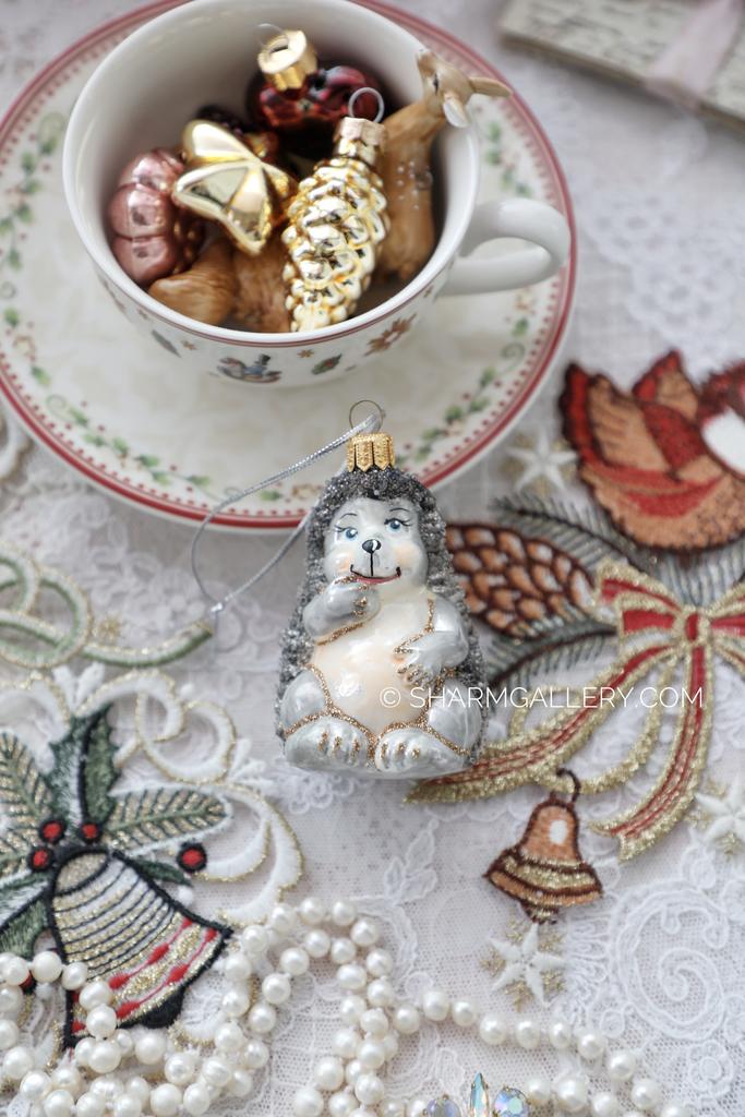 Елочная игрушка «Ежик» стекло, роспись Irena-Co (Ирэна)