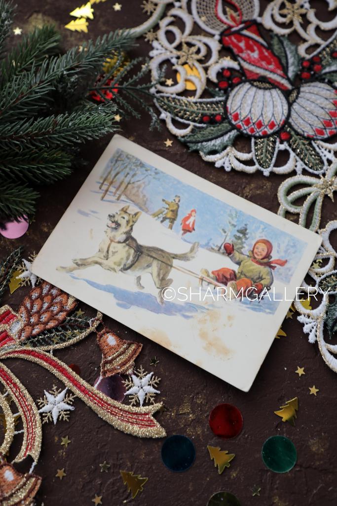 Новогодняя открытка №234 СССР художник С.Г. Рязанова 1961г. Чистая