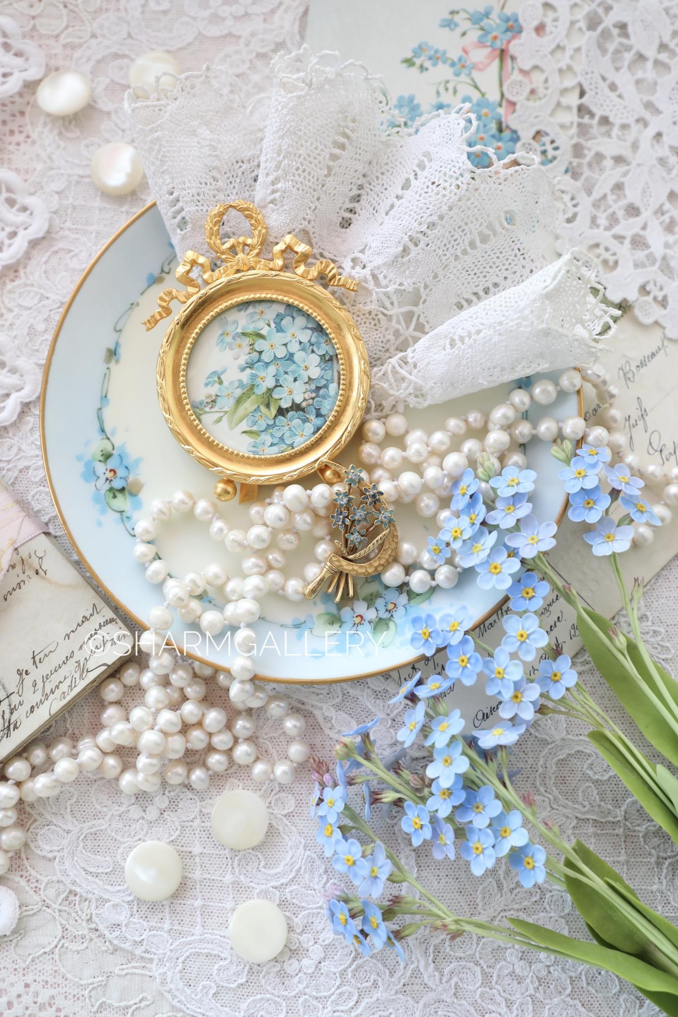 Брошь №20 винтажная брошка Joan Rivers «Серп колосья и незабудки» США.