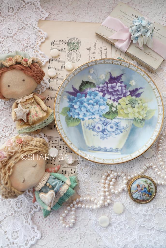 Настенная декоративная тарелка «Гортензия» Hortensia 19см. Gloria, Бавария, Германия,