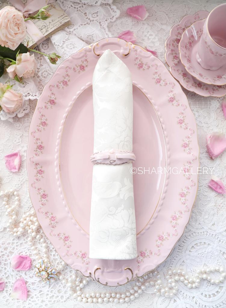 Блюдо овальное 36см. «Розовая соната» розовый фарфор Leander Чехия.