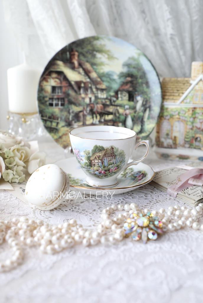 Чайная пара «Cottage» 200мл костяной фарфор Royal Vale Англия.