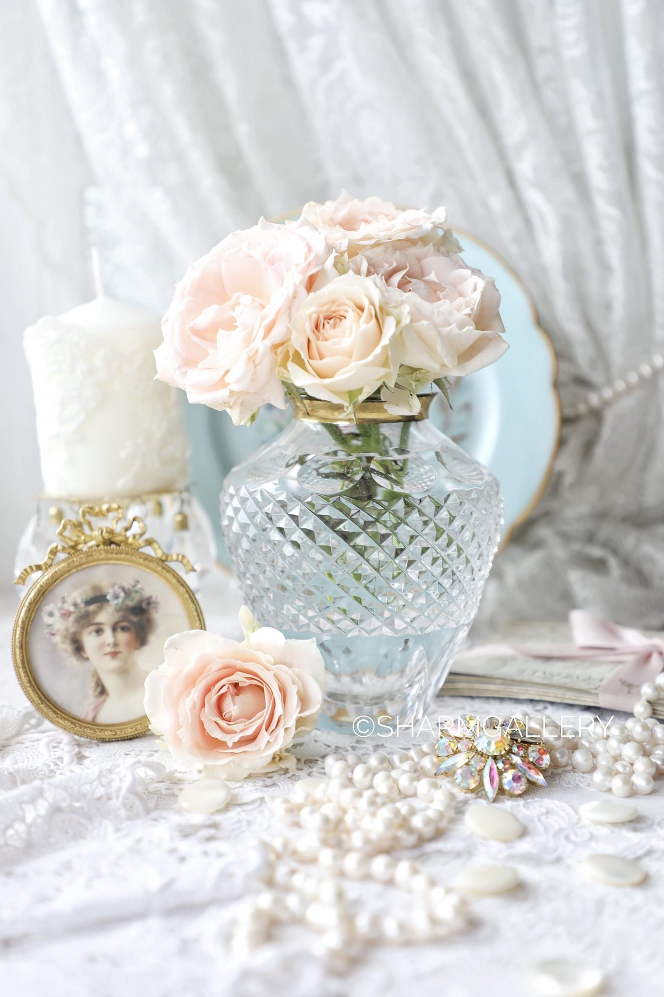 Хрустальная старинная ваза для цветов 13см. Германия