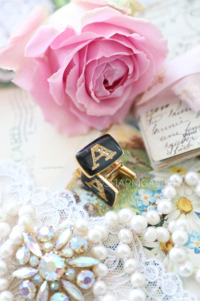 Винтажные запонки буква А, металл, СССР.