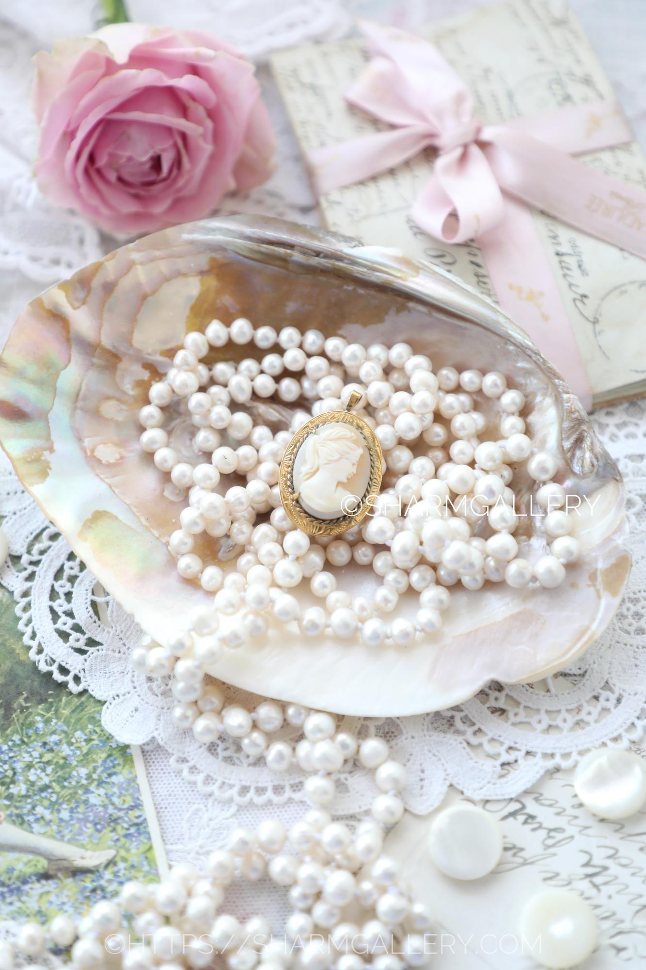 Старинный кулон подвеска Камея резьба по раковине, Англия.