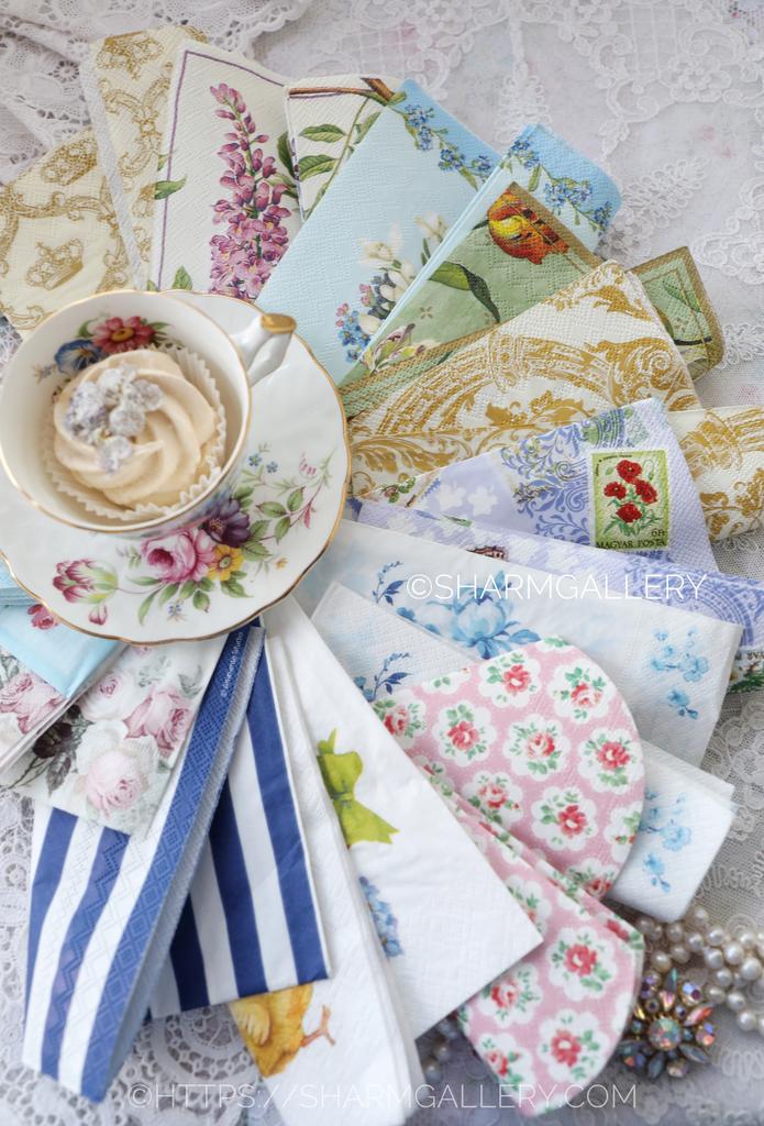 Набор винтажных бумажных салфеток для декупажа., 12шт. №6