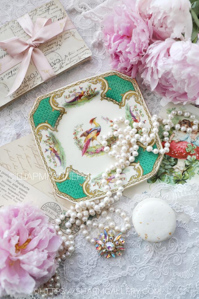 Тарелка квадратная «Райская птица» фарфор Royal Crown Staffordshire, Англия.