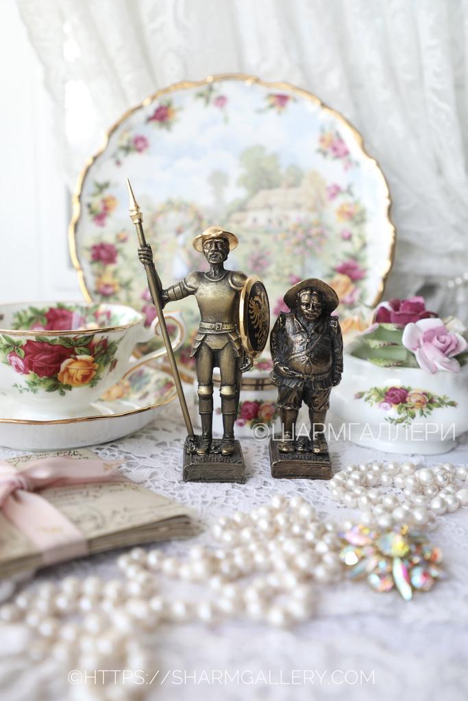 Пара фигур Дон Кихот и Санчо Панса, бронза, толедская сталь, позолота. Толедо/Toledo Испания.