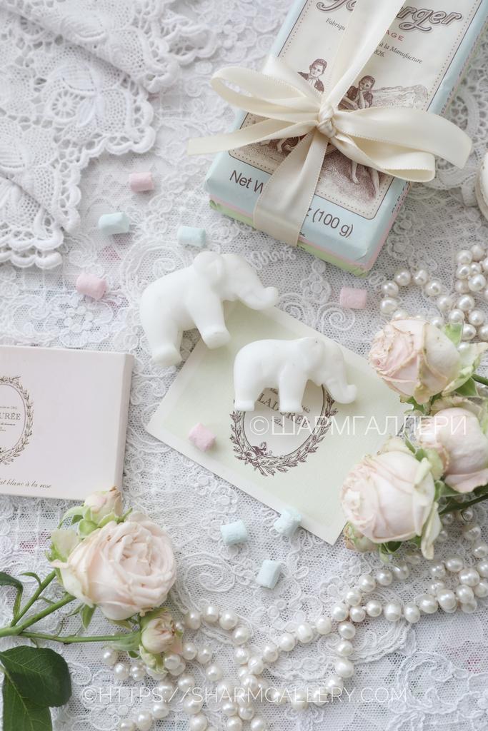 Пара советских мраморных слоников  (слон и слониха) СССР.