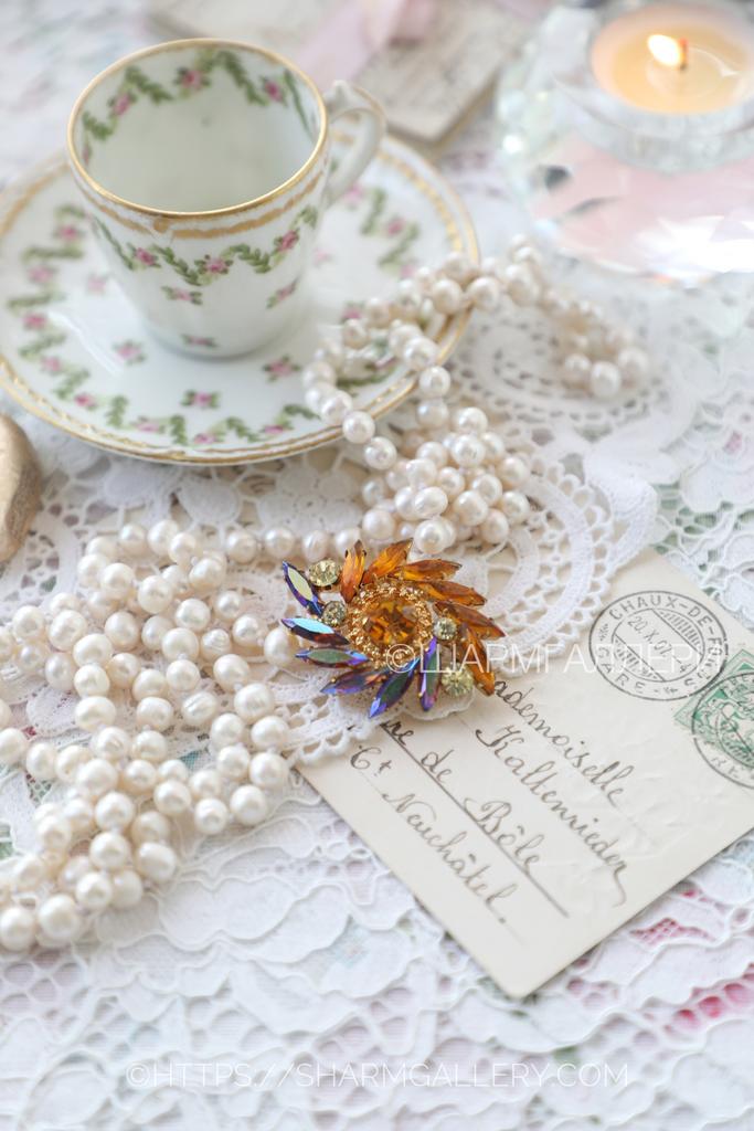 Брошь №51 винтажная брошка стеклянные радужные стразы Бореалис, Яблонекс Чехословакия