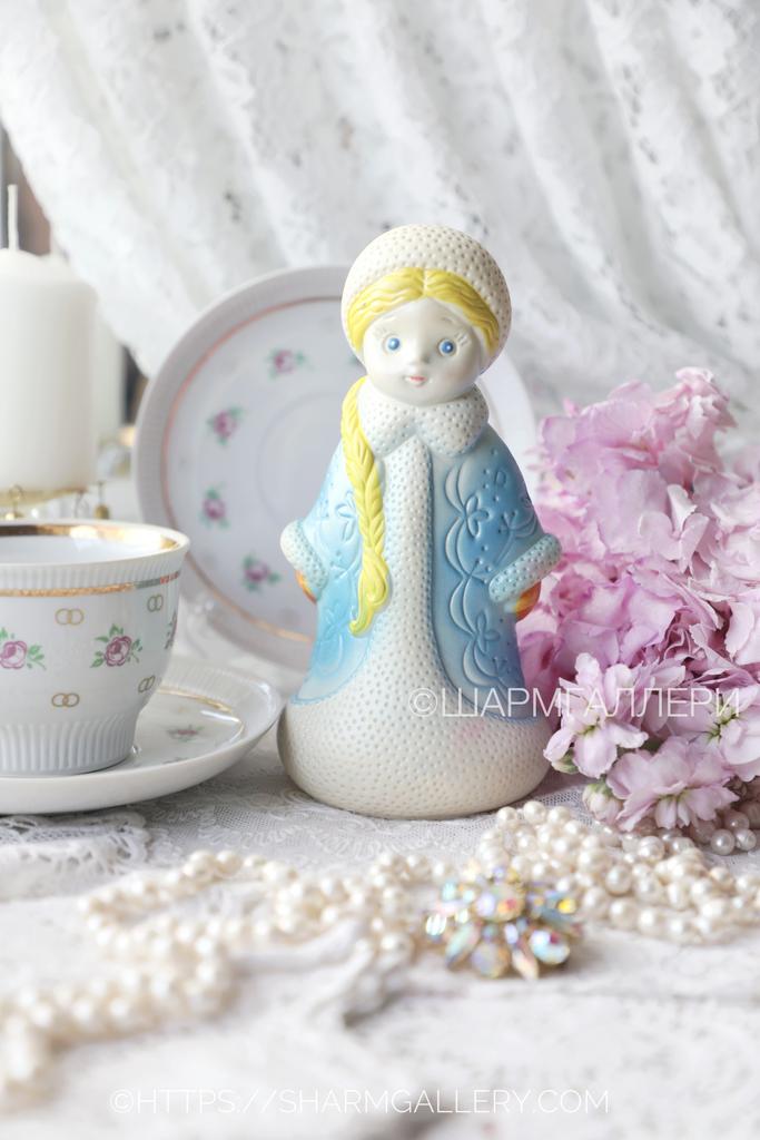 Снегурочка 17см., резиновая игрушка, завод Огонек, клеймо 1970гг., СССР. №4