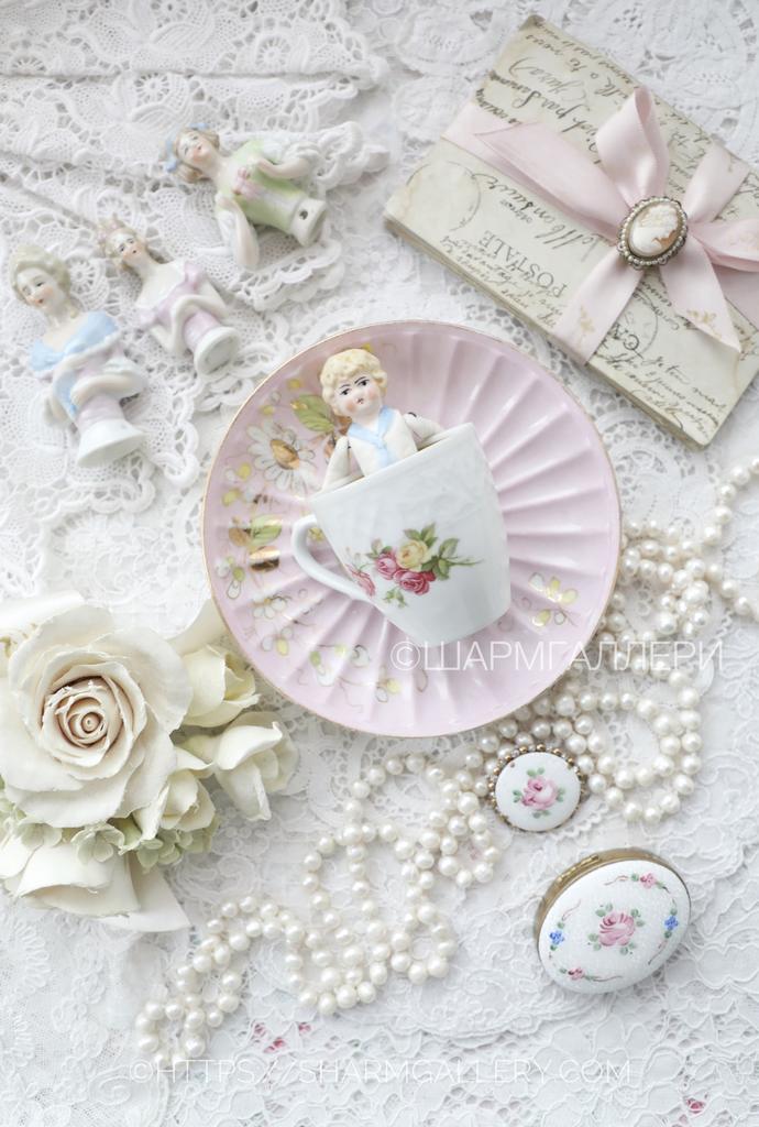 Кофейная мокко чашечка «Розы» фарфор Schumann Шуман Бавария, Германия.