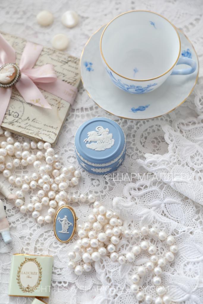 Шкатулка/таблетница, бисквитный фарфор Веджвуд/Wedgwood Англия. №3