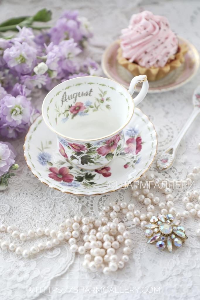 Чайная пара «Цветок месяца» Flower Of The Month Август/Мак August/Poppy фарфор Royal Albert Англия. №5