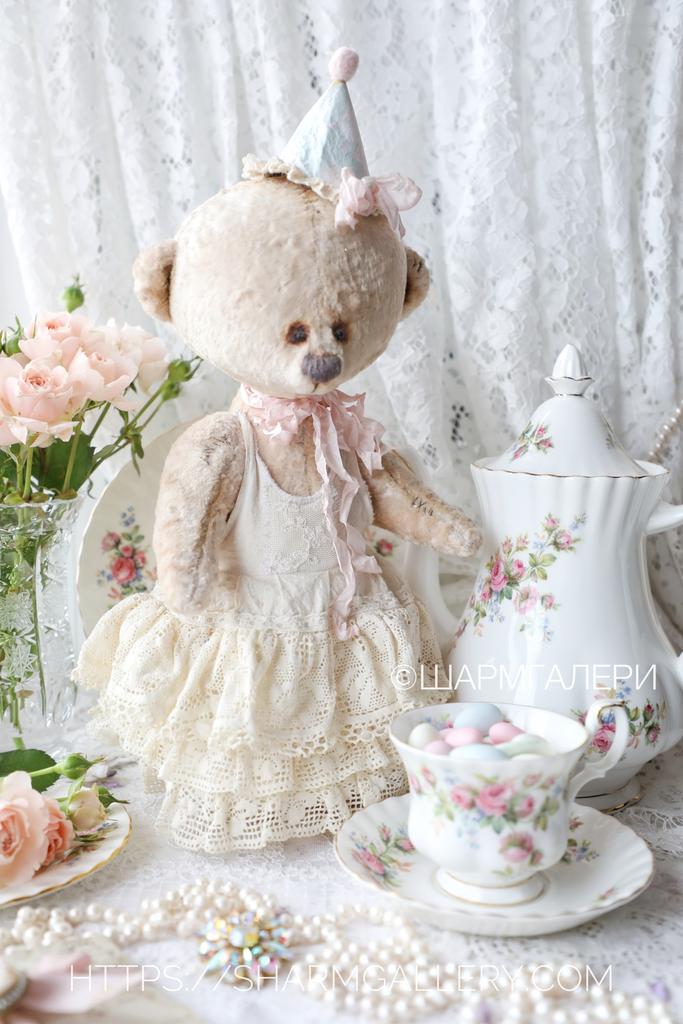 Коллекционный плюшевый мишка Тедди 31см., кремовая.