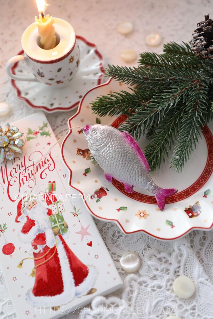 «Рыба» елочная игрушка из картона - картонаж из серии «Море», СССР №8