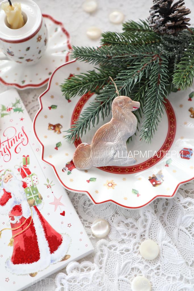 Собака елочная игрушка из картона - картонаж, СССР. №6