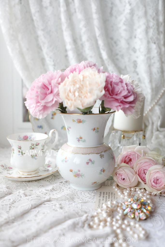 Ваза для цветов «Ситец» Rheinsberg фарфор Kaiser Кайзер Германия.