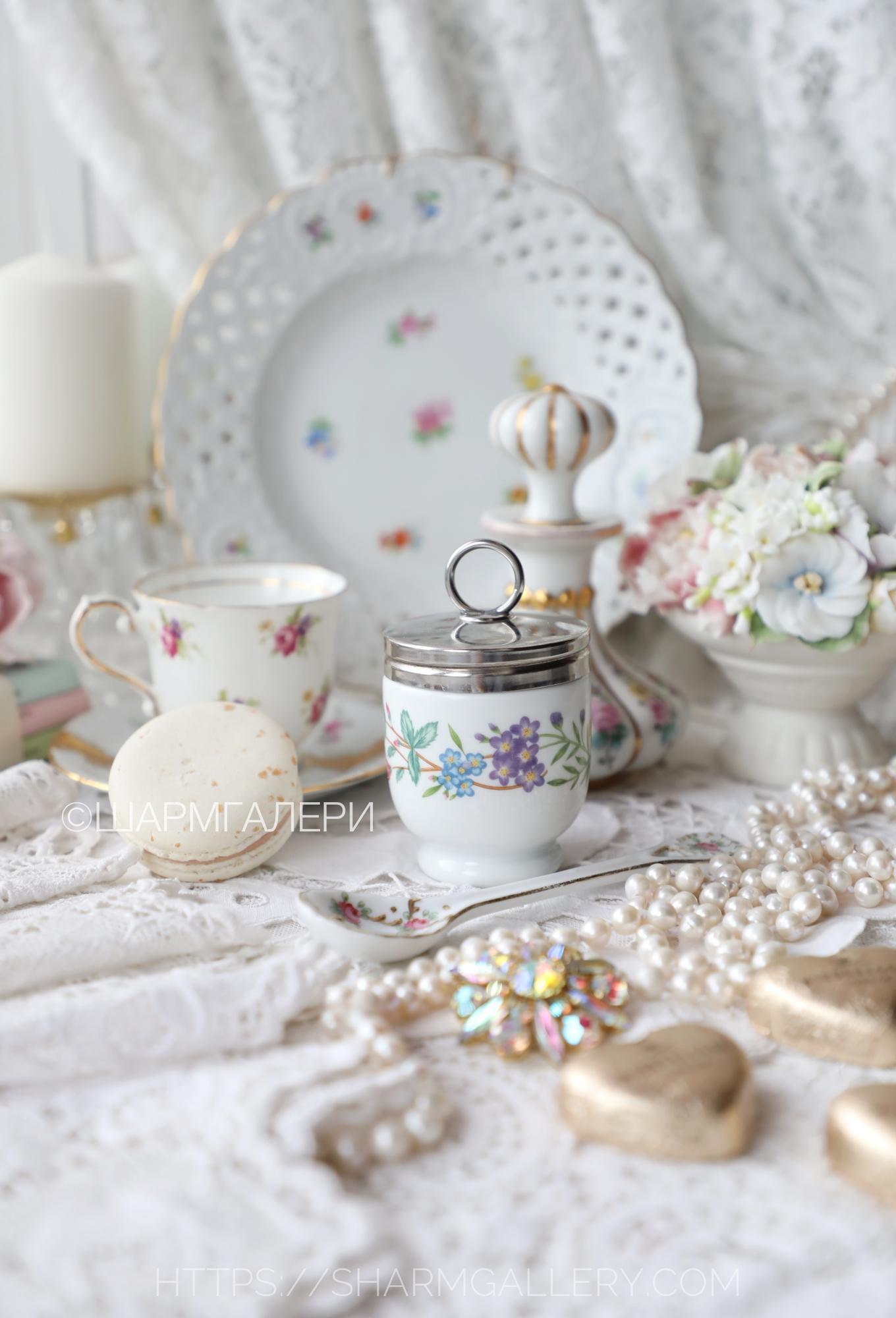 Редий Кодлер - пашотница «Wild flowers» Полевые цветы, на 1 яйцо standart Coddler фарфор Royal Worcester, Англия.