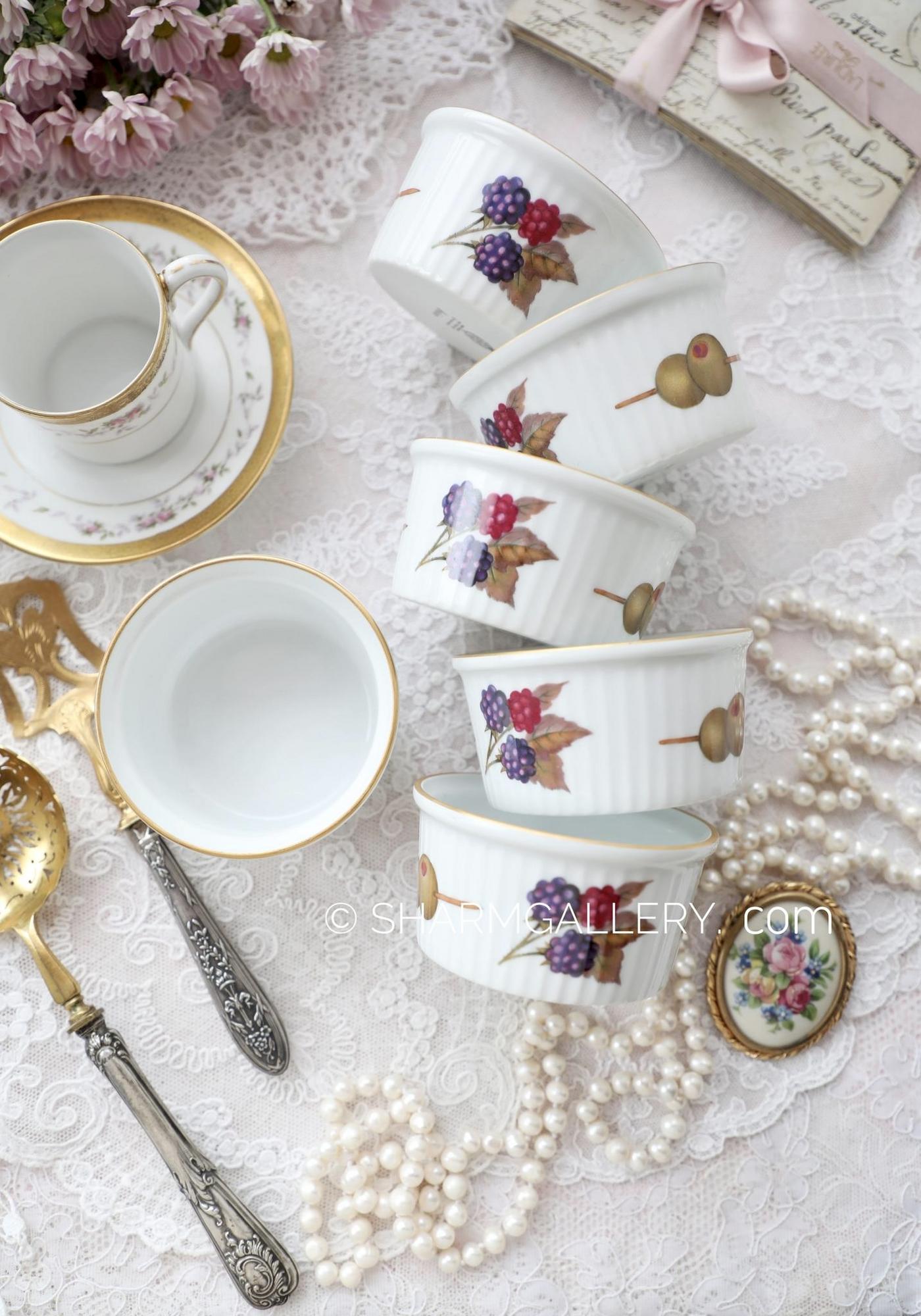 Pамeкин форма для запeкания «Evesham» Ившем фарфор Royal Worcester Англия.