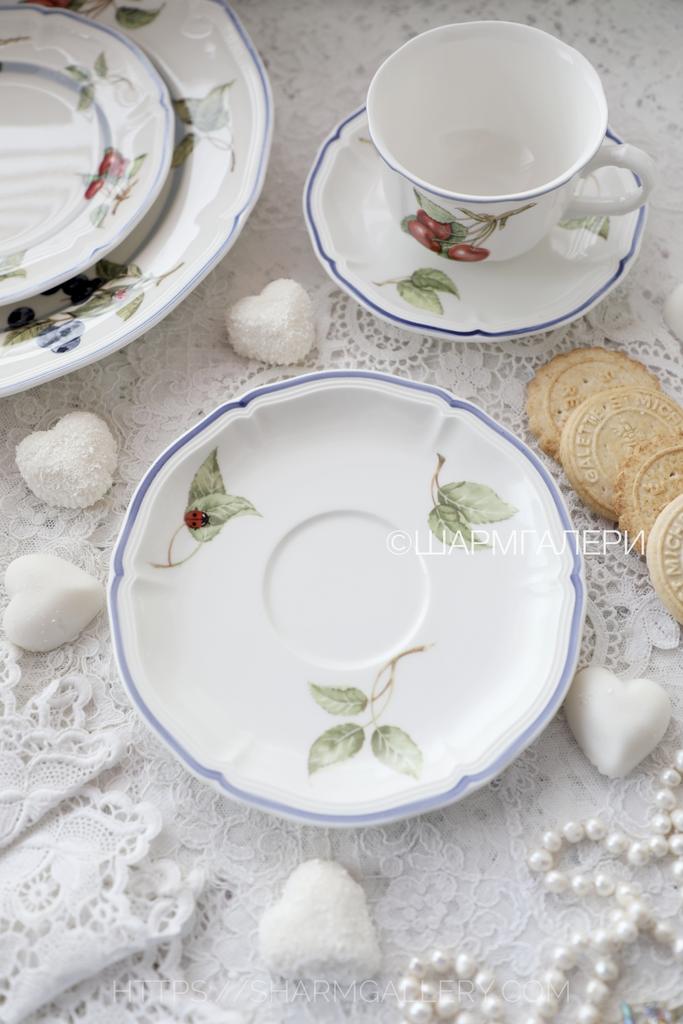 Блюдце чайное большое 17см "Cottage ” премиум фарфор Villeroy & Boch Виллерой Бох Германия.