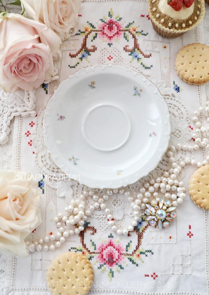 Блюдце чайное «Ситец»  15см фарфор Kahla/Кала Германия