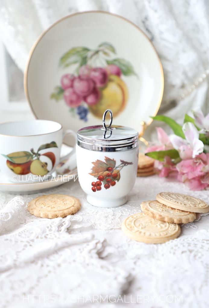 Кодлер - пашотница «Evesham» Ившем Смородина/Абрикос кинг сайз на 2 яйца Coddler Royal Worcester, Англия
