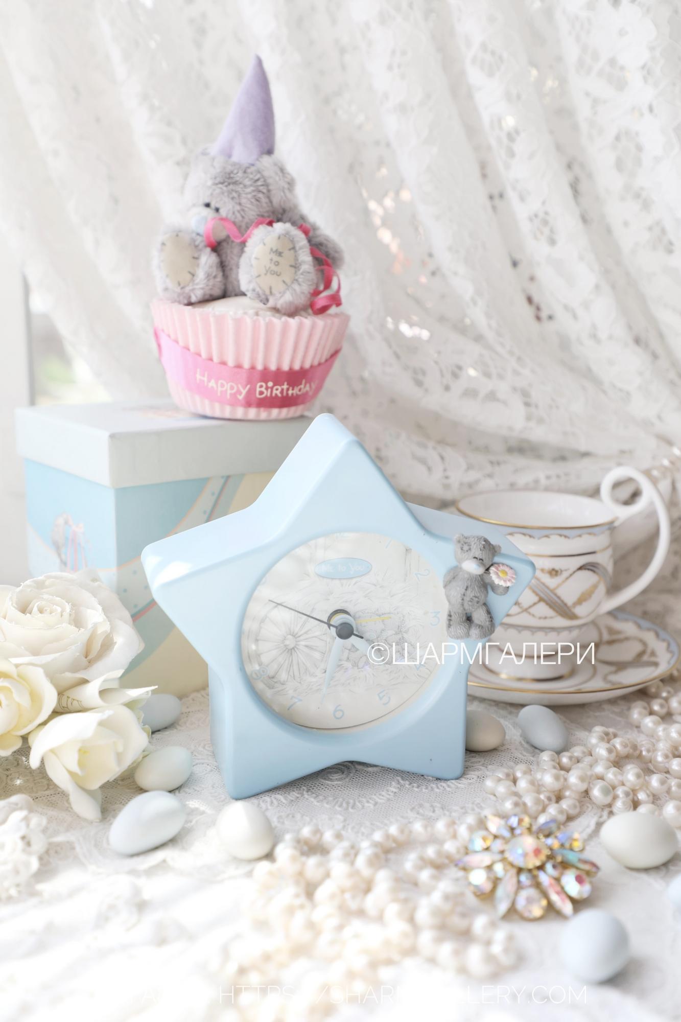 Часы настольные будильник «Me to you» Серые мишки. Англия