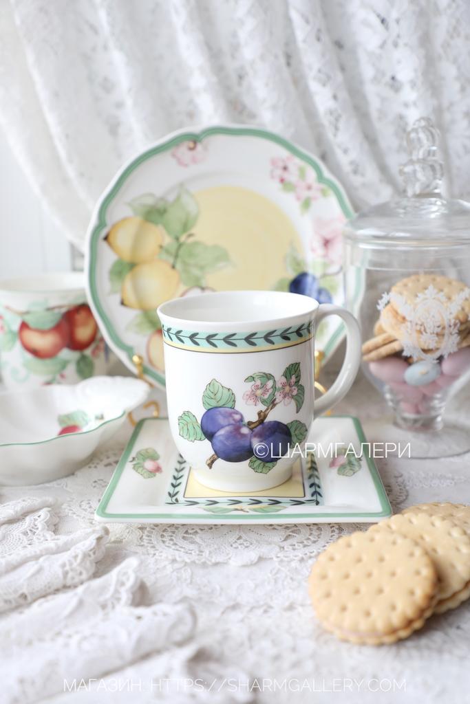 Кружка 420мл «Слива и Лимон» коллекция French Garden фарфор Villeroy & Boch Виллерой Бох Германия.