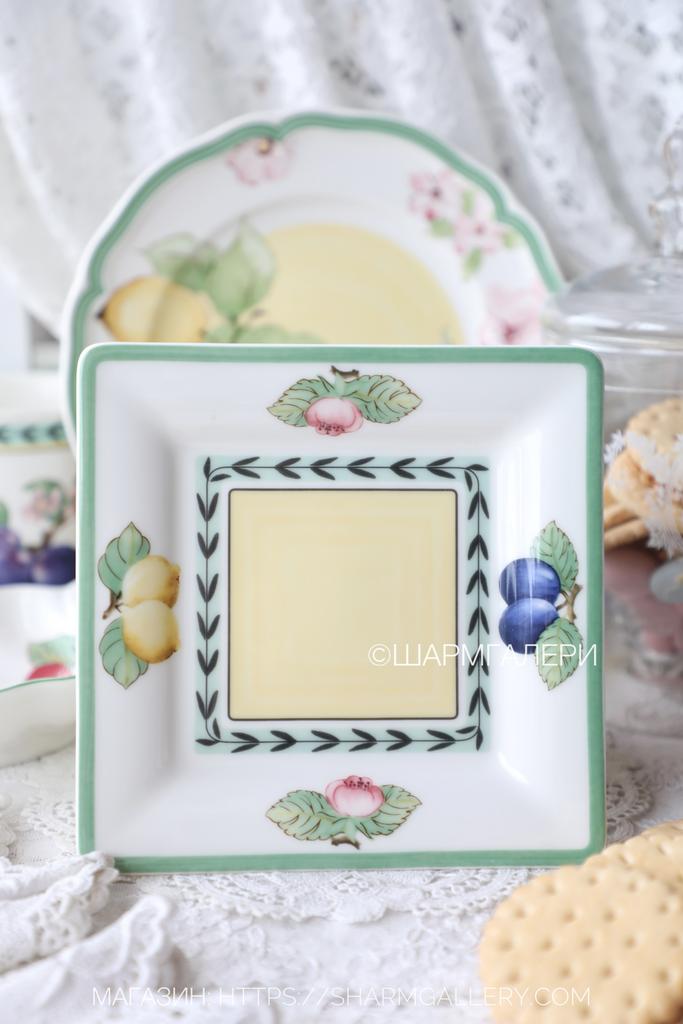 Квадратное блюдце коллекция French Garden фарфор Villeroy & Boch Виллерой Бох Германия.