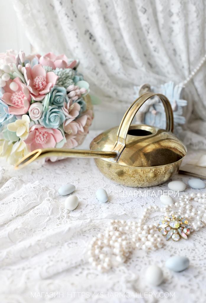 Лейка для комнатных растений 750мл, латунь. Бельгия.