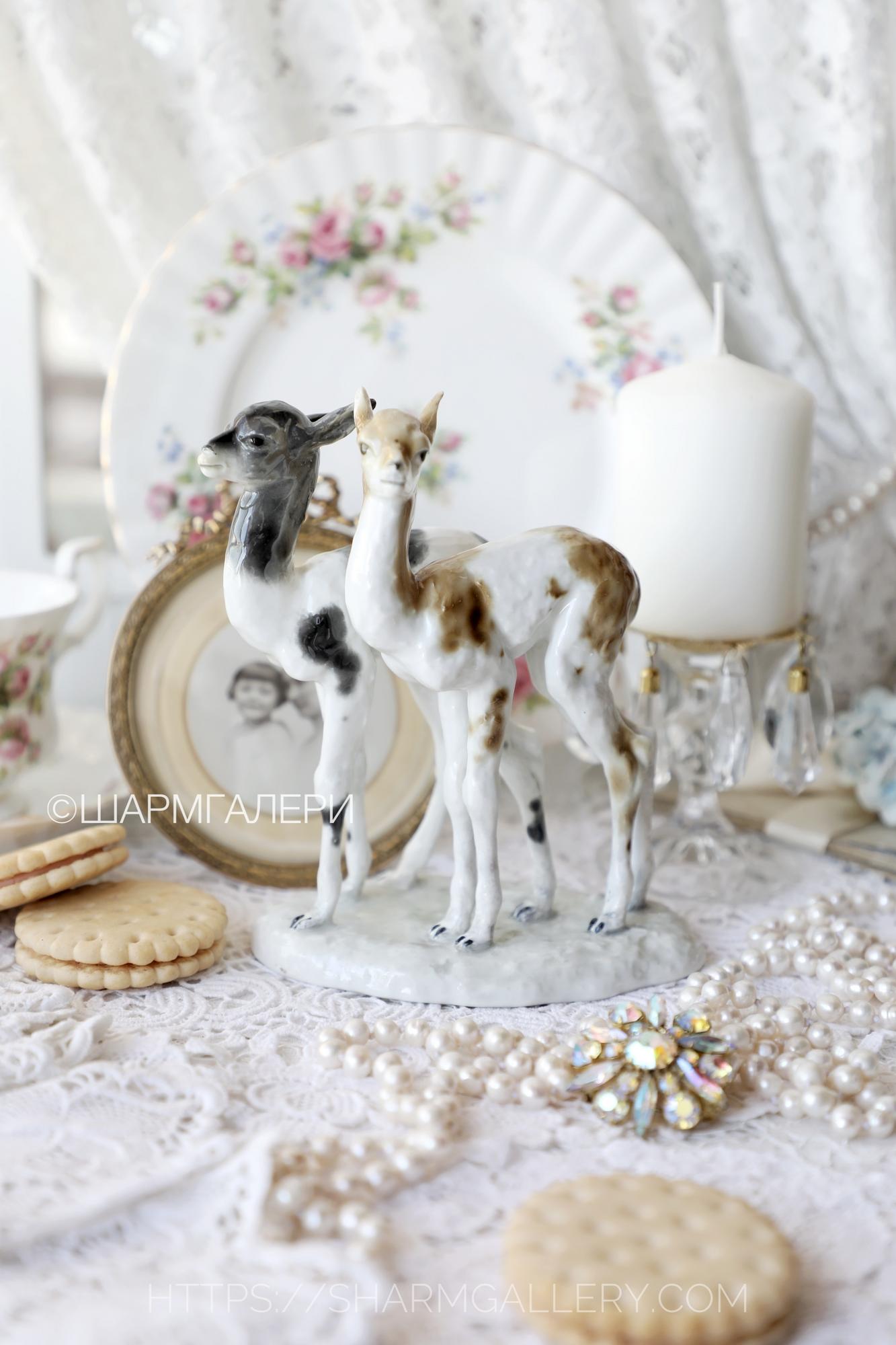 Статуэтка «Альпаки» фарфор SCHAUBACH KUNST Шаубах Кунст, Германия. Реставрация
