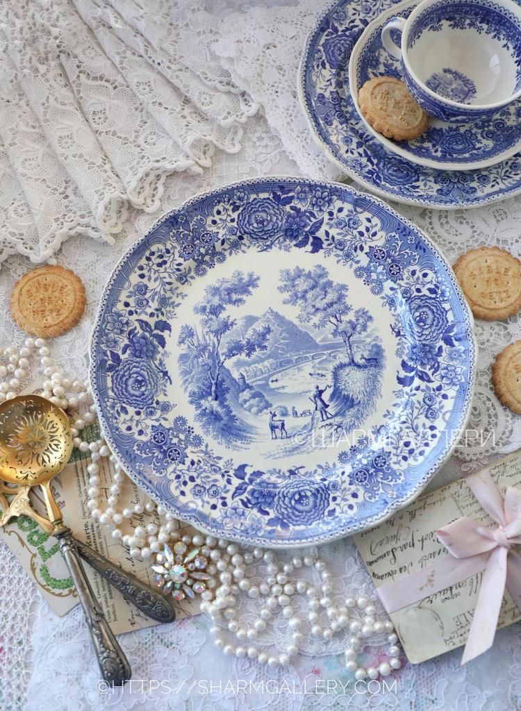 Старинная тарелка 24см Burgenland Blau Бургенланд Villeroy&Boch, Германия.