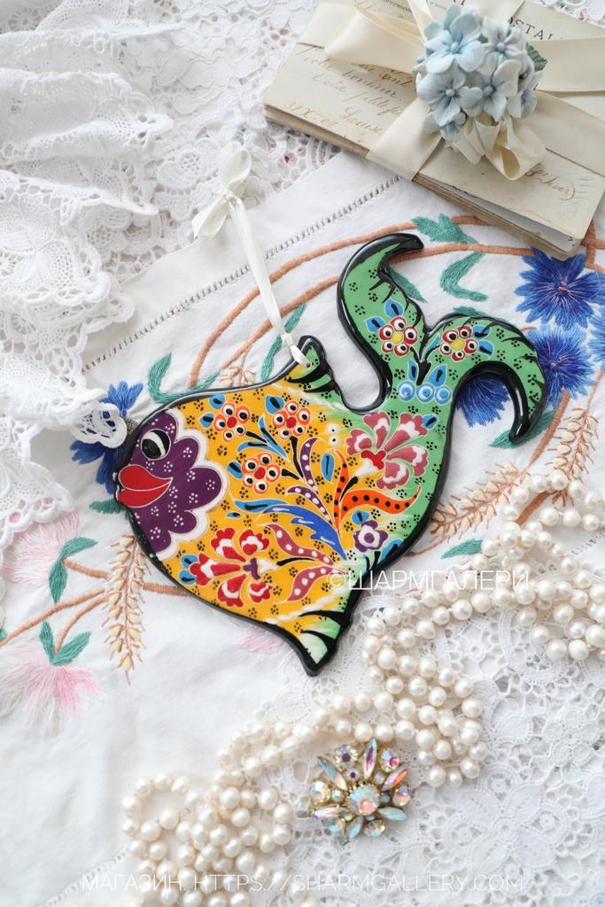 Настенное панно «Рыбка» керамика, ручная работа, Кипр