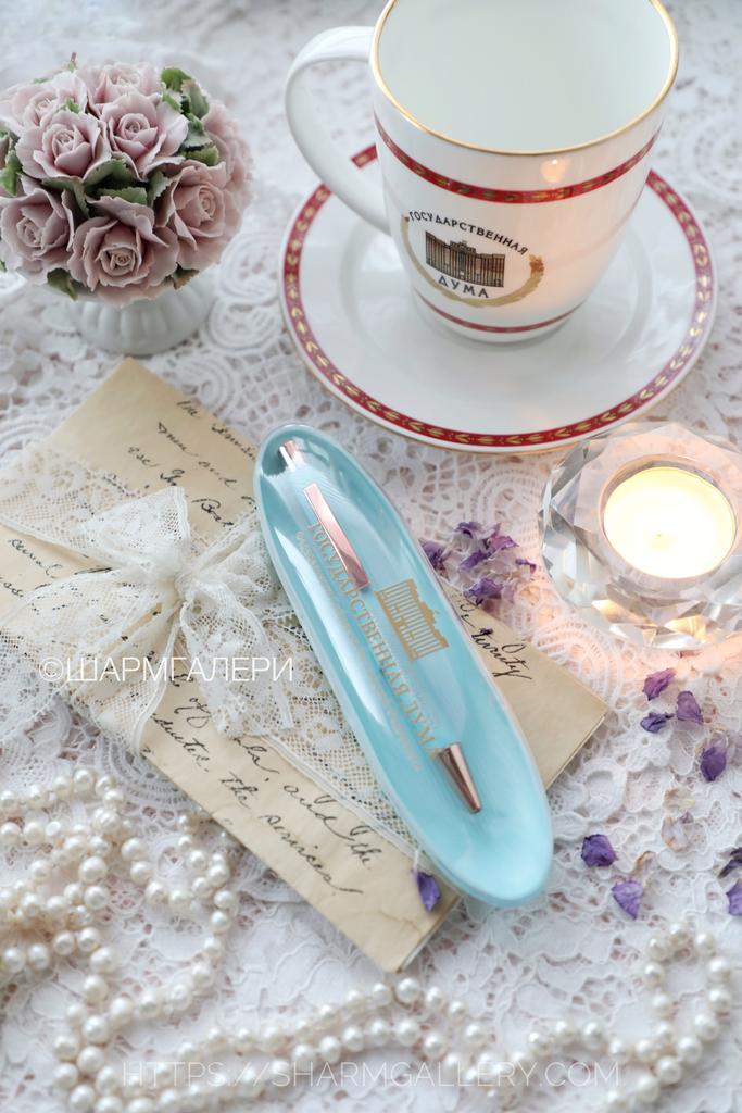 Ручка в чехле «Государственная Дума России» цвет «Тиффани» Россия