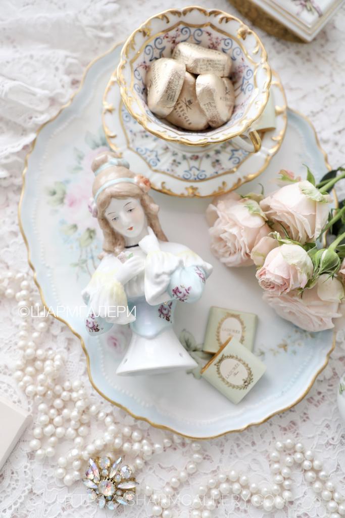 Редкость! Старинная большая Half doll половинка куклы «Antoinette» 15см. фарфор, Франция.