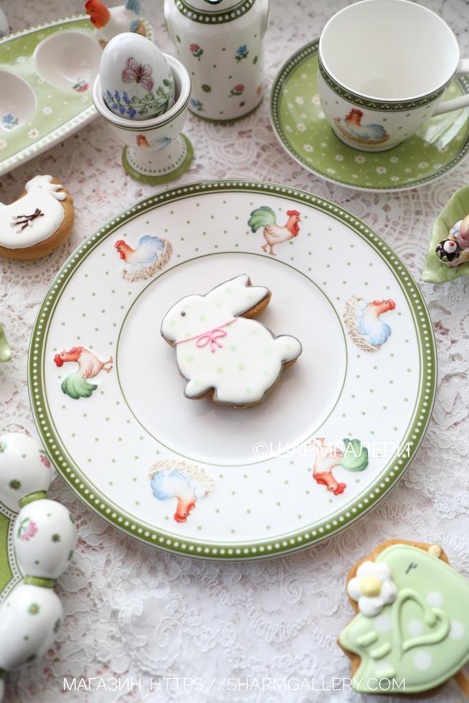 Тарелка 24см. «Курочка и петушок» коллекция Farmers Spring Пасхальная посуда, фарфор Villeroy & Boch, Германия. Старая коллекция!