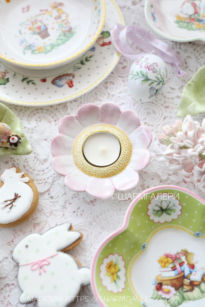 Подсвечник «Цветок» пасхальная коллекция “Spring Awakening” фарфор Villeroy & Boch, Германия.