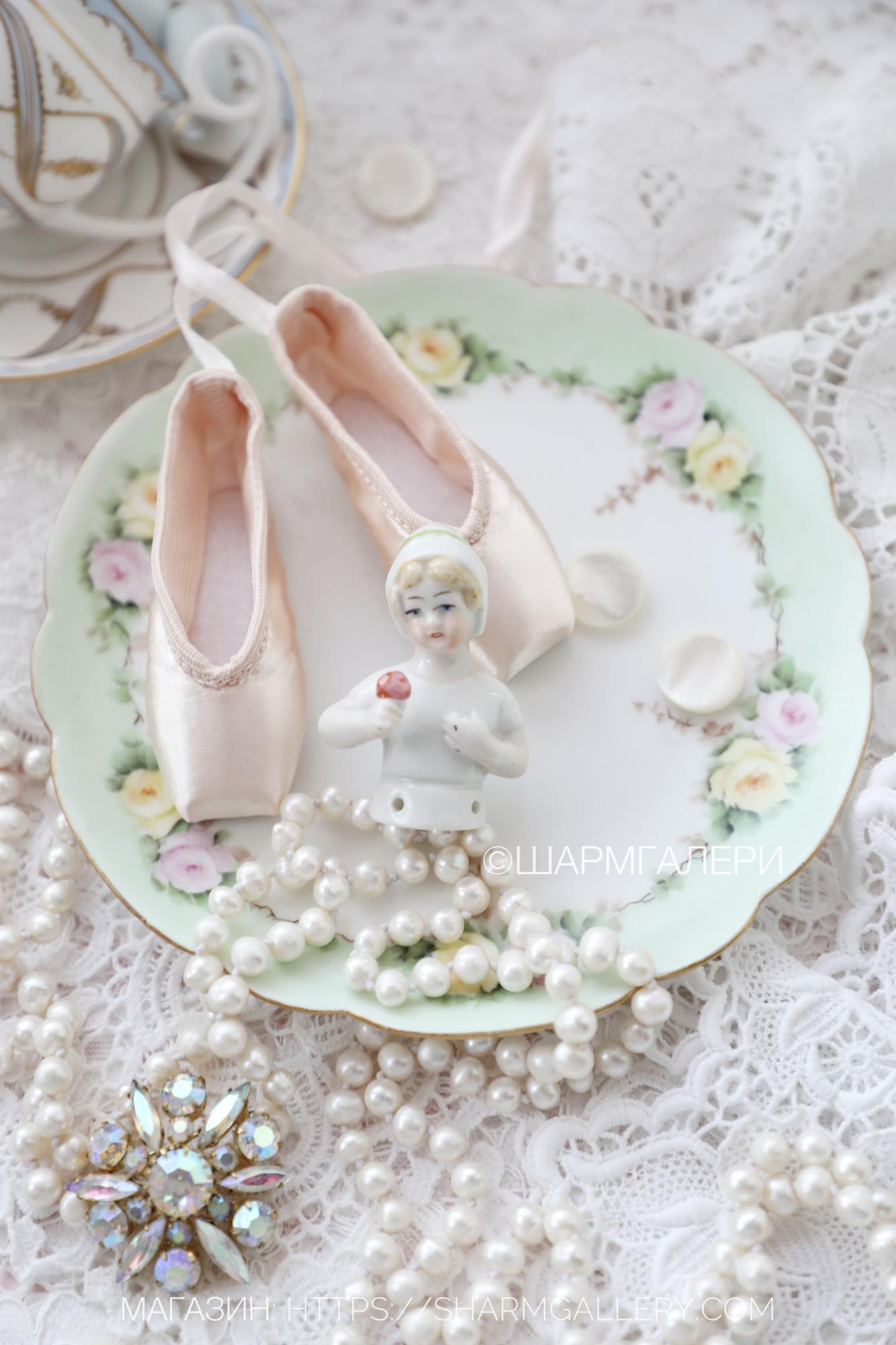 Антикварная мини Half doll «Девочка с букетиком» кукла половинка 5,5см фарфор, Германия