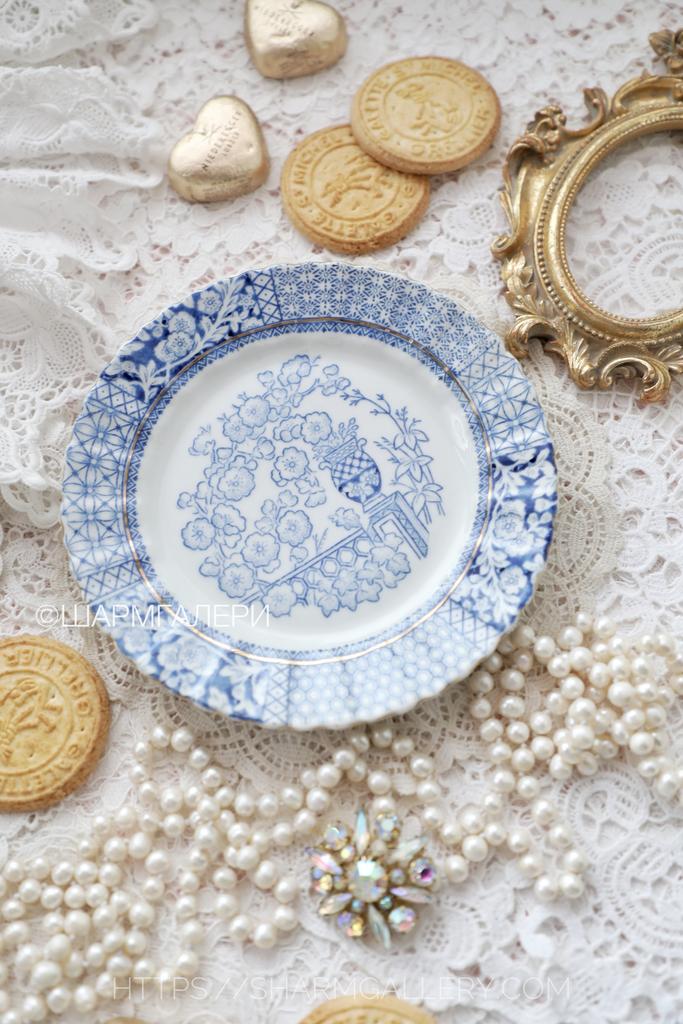 Тарелка "China Blau"  16см. стиль шинуазри, фарфор Victoria Porzellan, Германия.