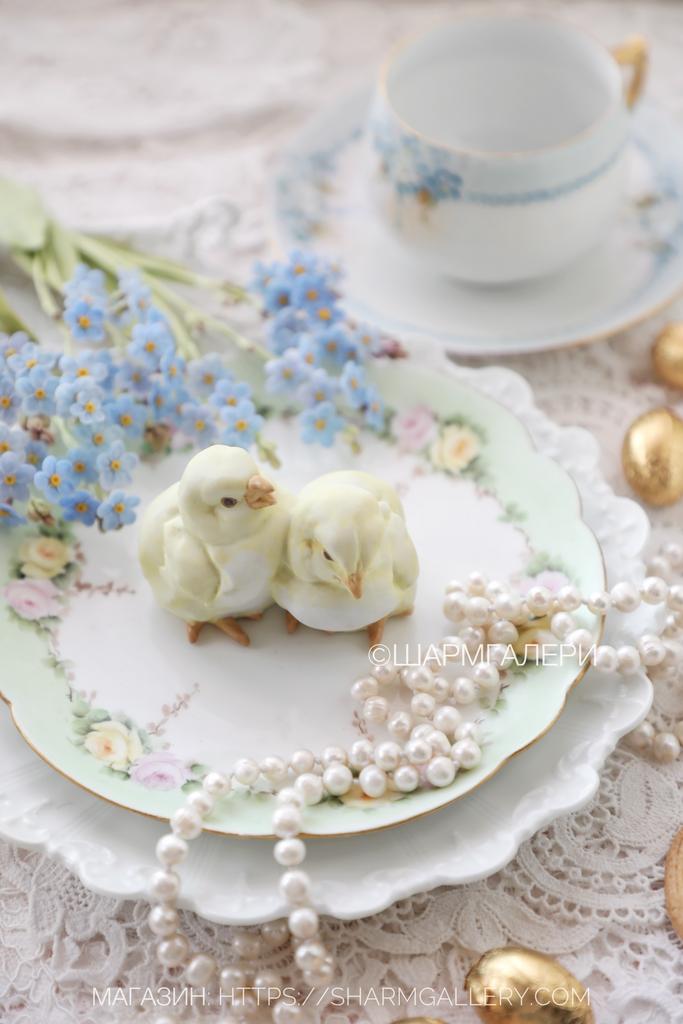 Статуэтка «Цыплята» птички бисквитный фарфор Хутченройтер/Hutschenreuther Германия.