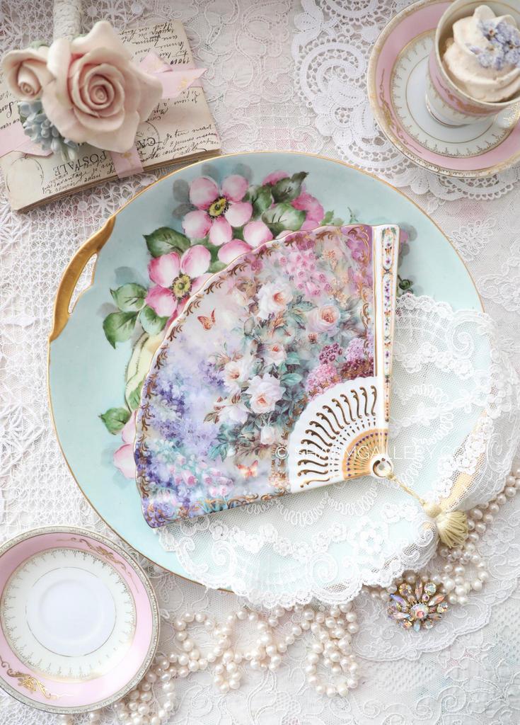 Панно фарфоровый веер Умиротворенность/Serenity, Лена Лю/Lena Liu Bradford Exchange.