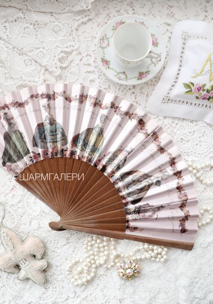 Веер «Мария Антуанетта» Marie Antoinette, дерево, шелкография, Франция.