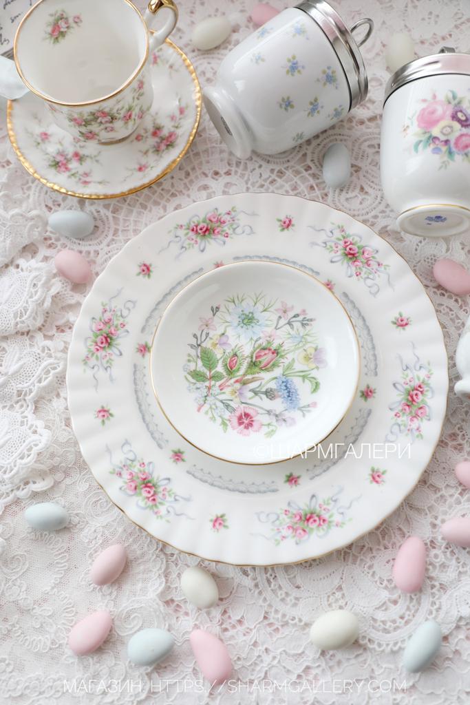 Подставка для кодлера ( тарелочка, розетка, костер) «Wild Tudor» костяной фарфор Aynsley Эйнсли, Англия