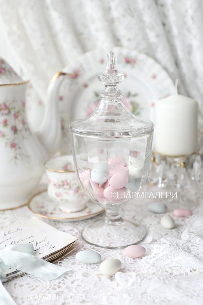 Антикварная чайница банка с крышкой для чая, кофе, конфет стекло, Англия