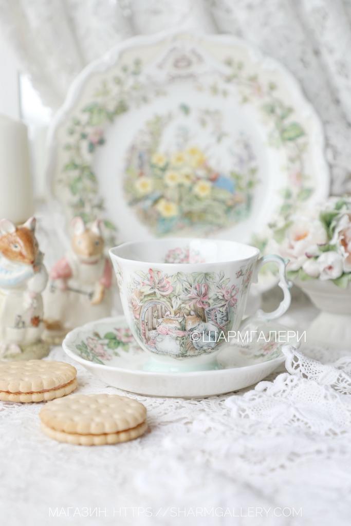 Чайная пара «Summer» Лето Brambly Hedge Ежевичная поляна фарфор Royal Doulton Англия 1983г.