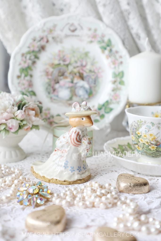 Статуэтка мышка Невеста «Poppy Eyebright» Brambly Hedge Ежевичная поляна фарфор Royal Doulton, Англия 1982г.