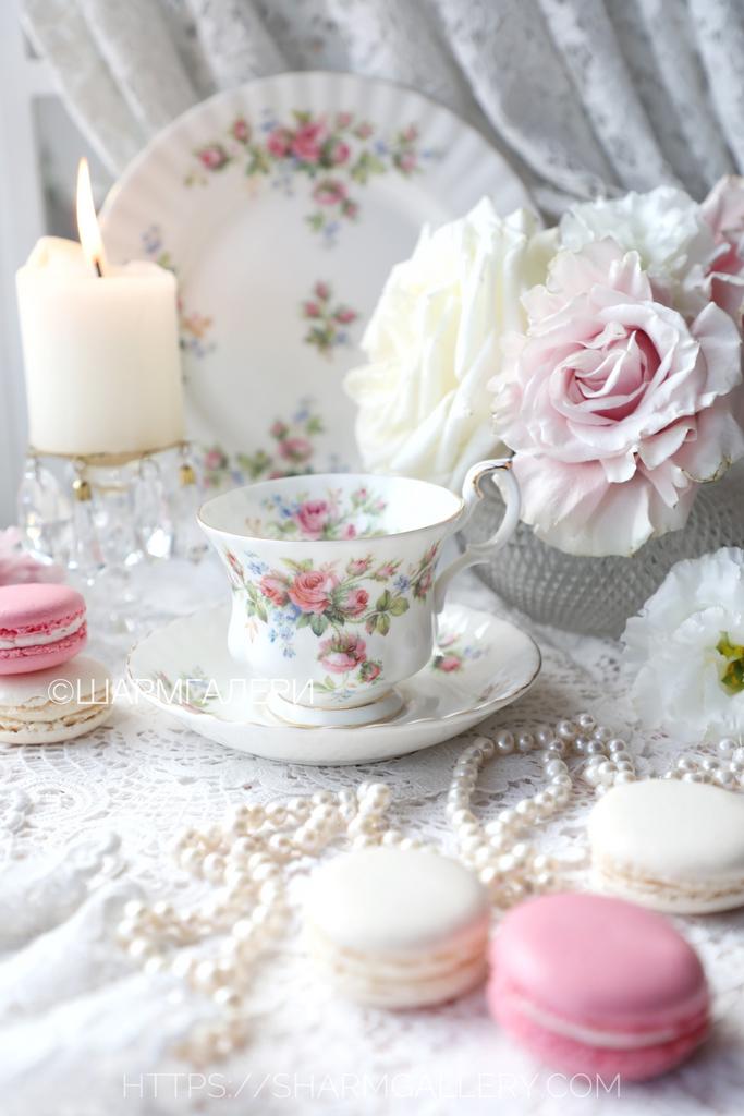 Уценка! Чайная пара Moss Rose Мускусная Роза костяной фарфор Royal Albert Англия. Дефект!